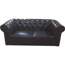 MID-Century Modern Microfiber Leather Tufted Chesterfield Loveseat Sofa